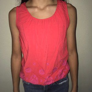 Orange tank top blouse